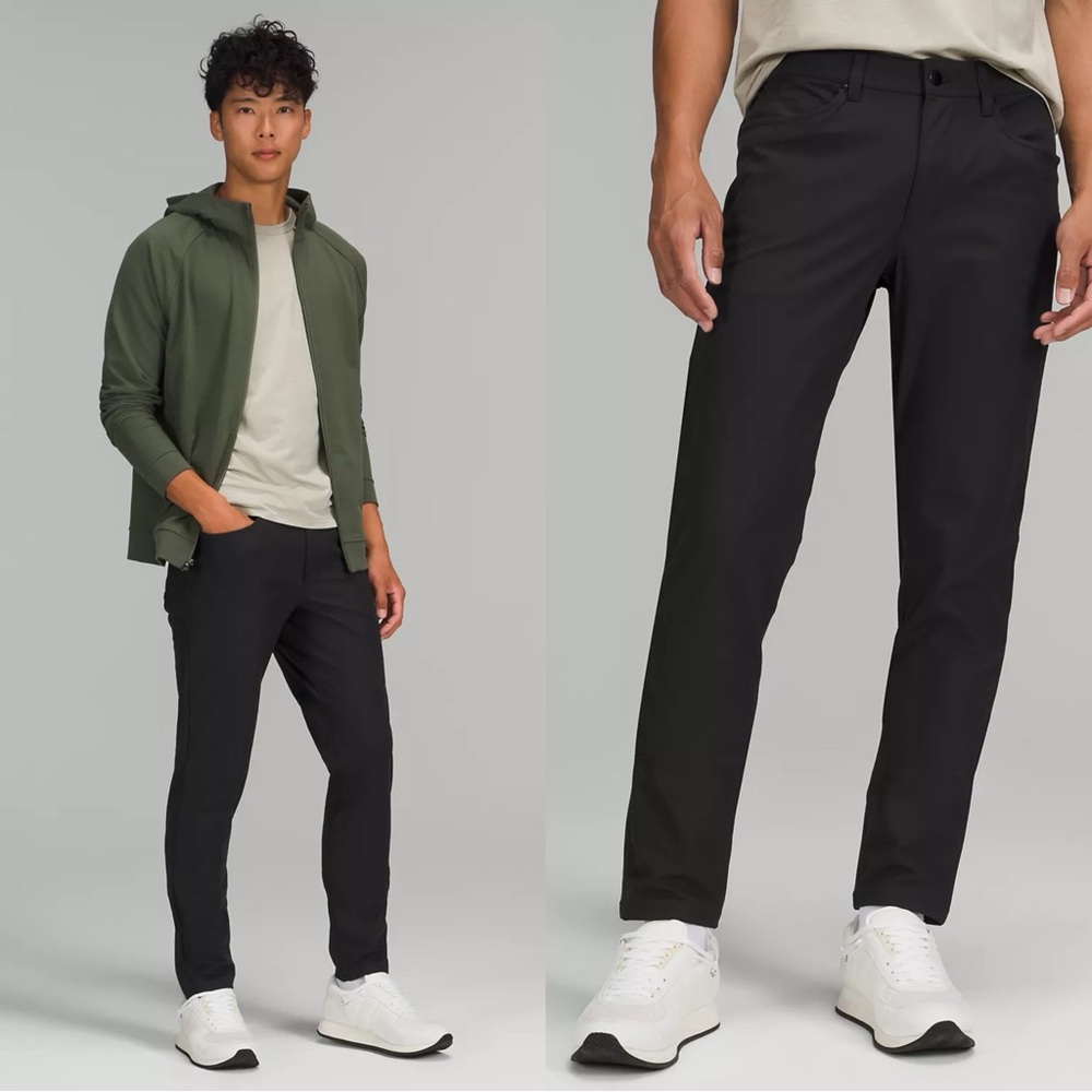Lululemon Men’s ABC Slim-Fit Black Warpstreme Chino Pants size 38